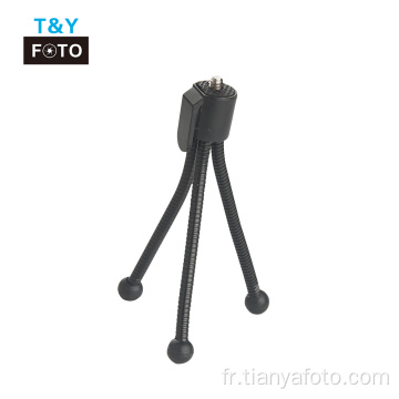 Mini trépied de table flexible avec clip pour téléphone portable